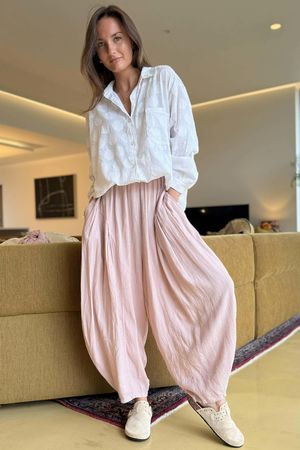 Noa Linen Blend Sia Barrel Trouser Rose